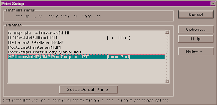 Print Setup Dialog