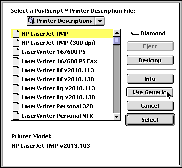 PPD Selection File Dialog